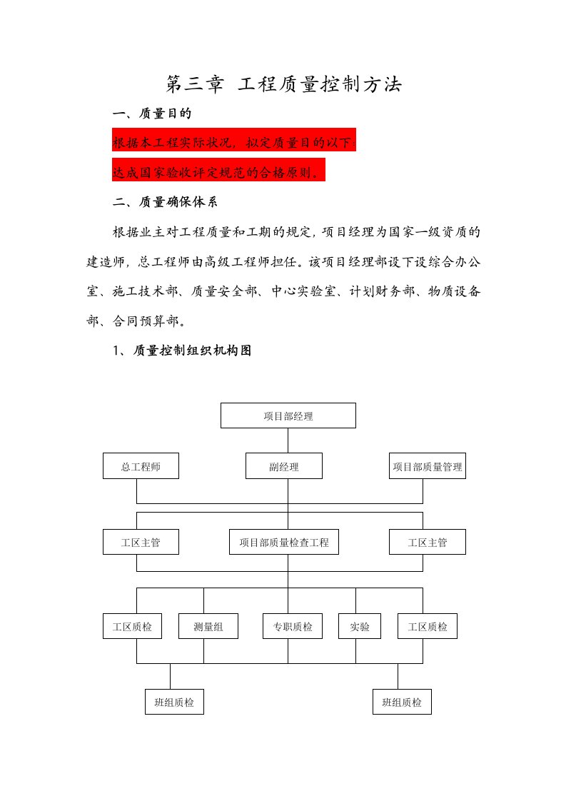 工程质量控制措施