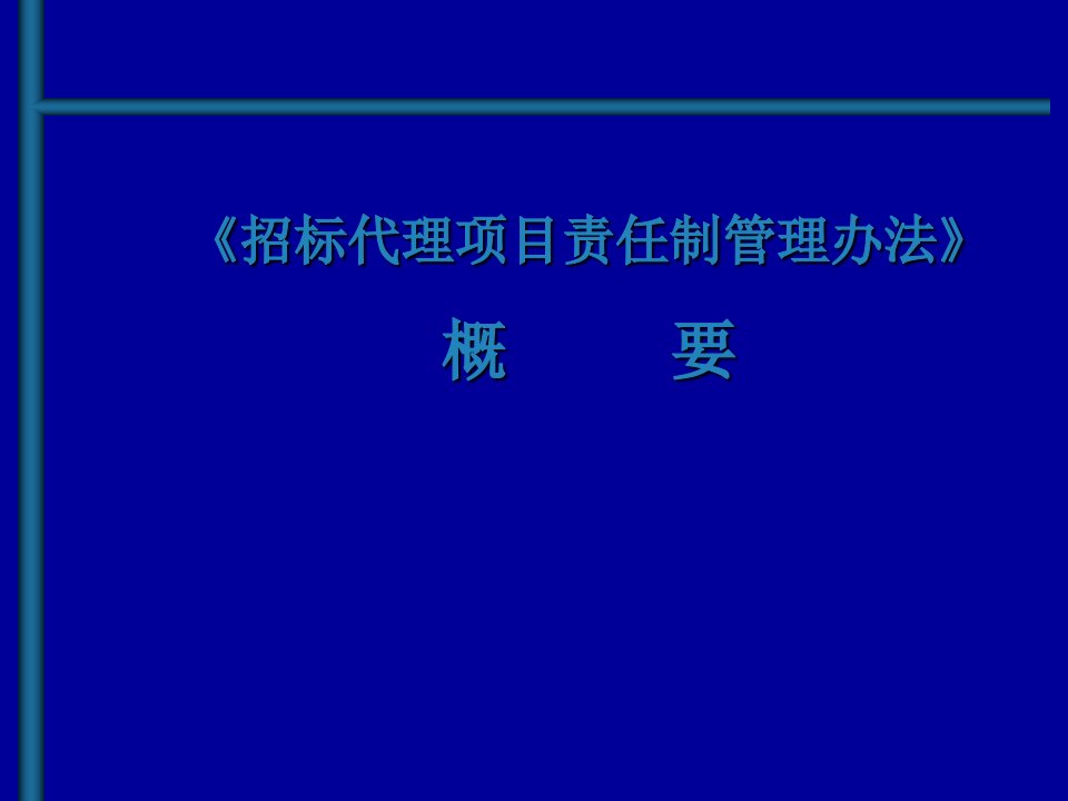 招标代理项目责任制管理办法