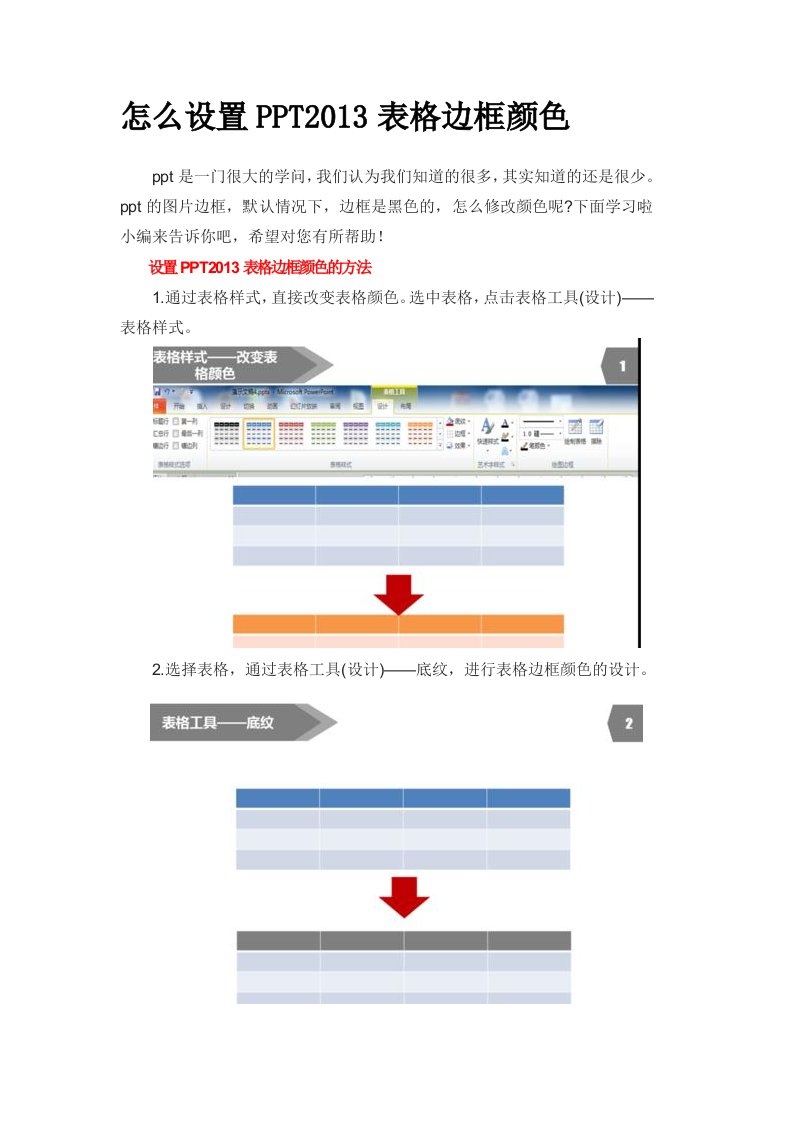 怎么设置PPT表格边框颜色