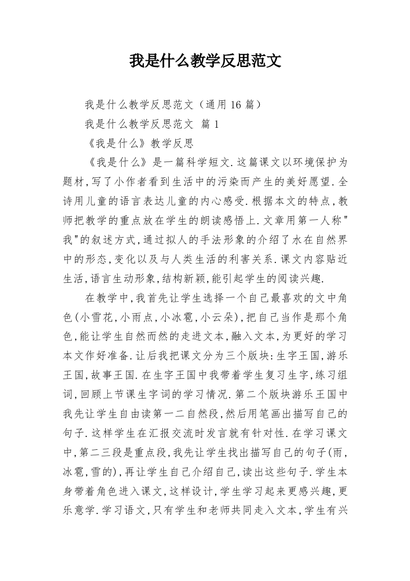 我是什么教学反思范文_1