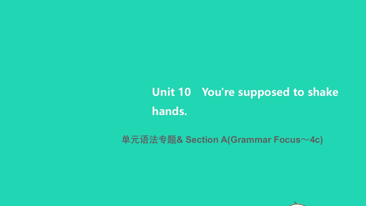 2022年九年级英语全册Unit10You'resupposedtoshakehands单元语法专题SectionAGrammarFocus_4c习题课件新版人教新目标版