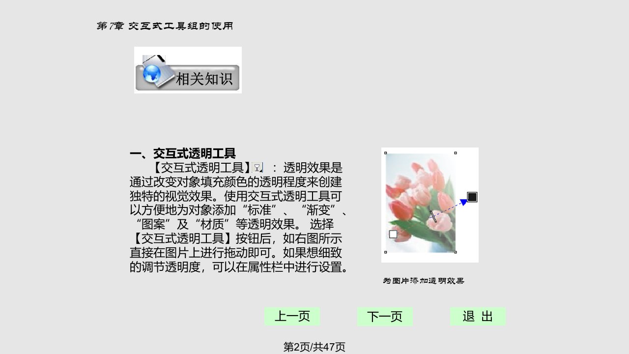 平面设计基础教程共个交互式工具组的使用课件