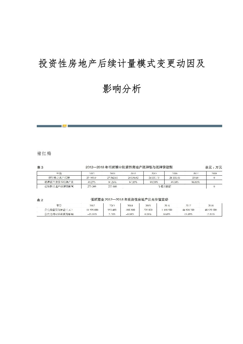 投资性房地产后续计量模式变更动因及影响分析