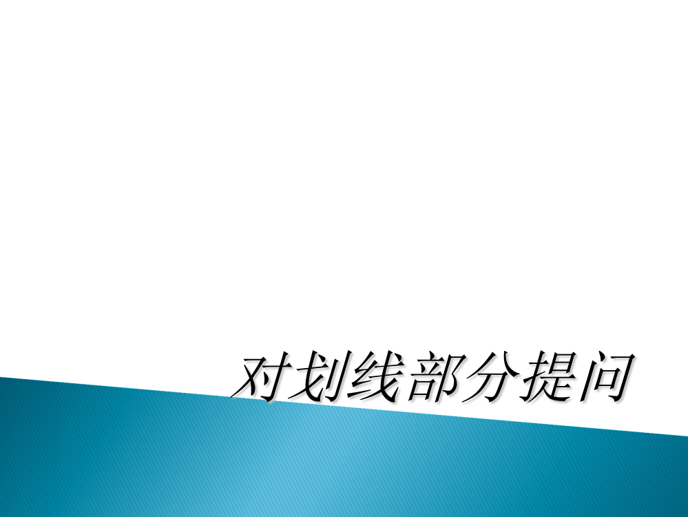 小学对划线部分提问