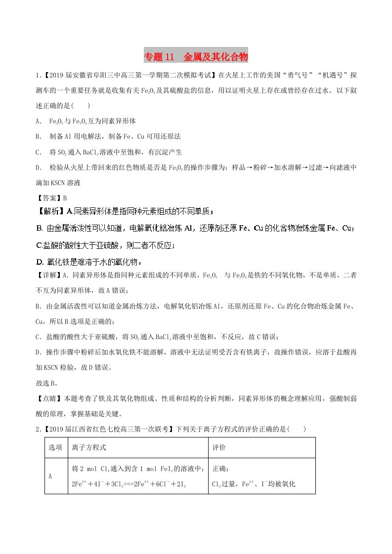 2019年高考化学命题热点提分攻略