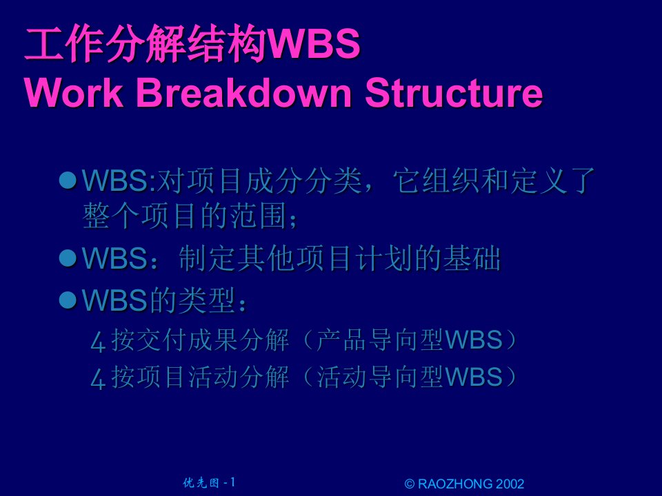 工作分解结构WBS