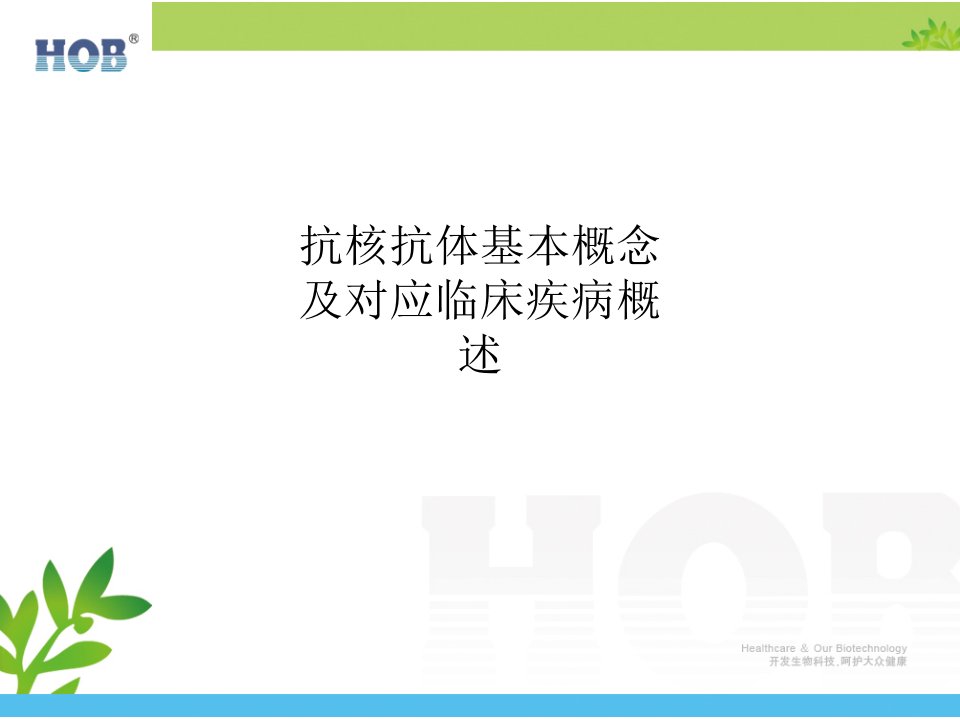 抗核抗体基本概念及对应临床疾病概述