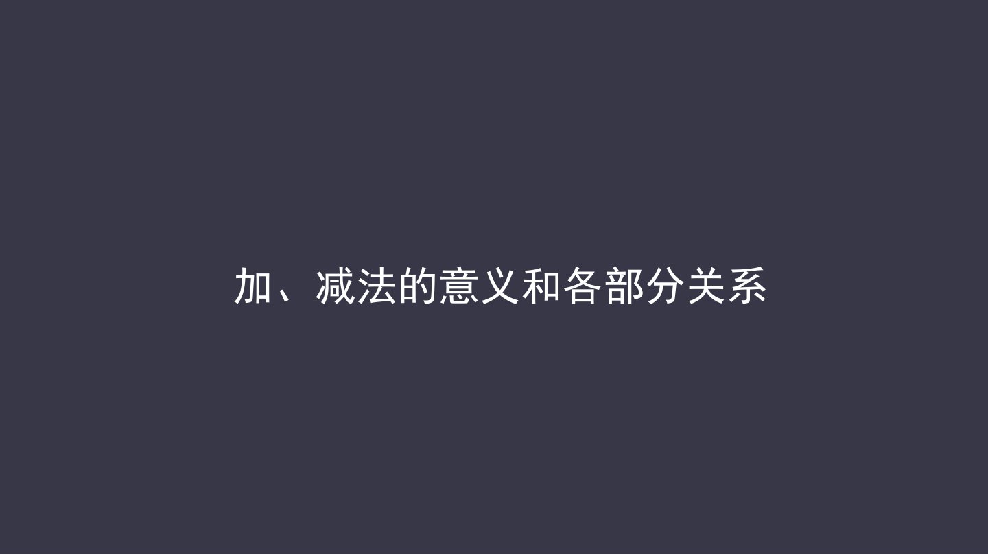 加减法的意义和各部分间的关系ppt课件