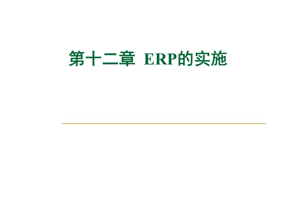 ERP系统的前期准备和实施工作---精品资料课件