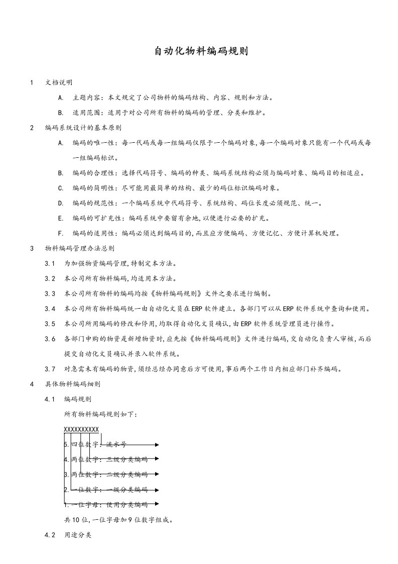 自动化物料编码规则