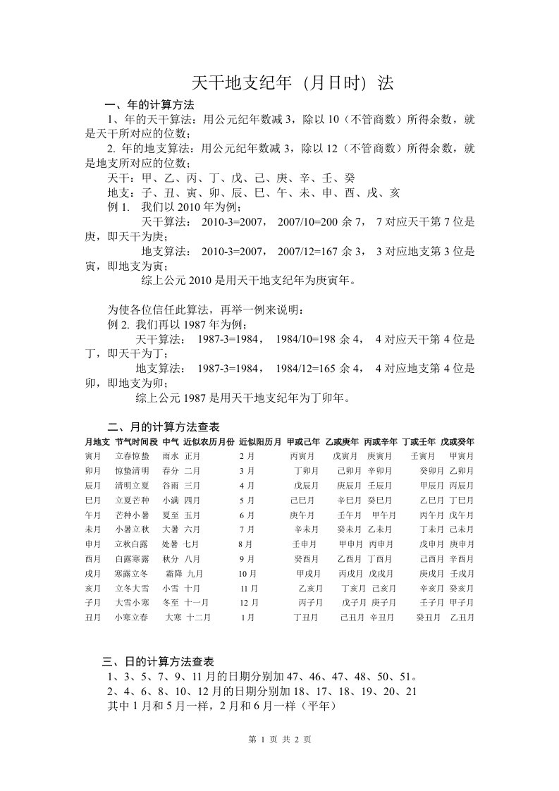 天干地支纪年