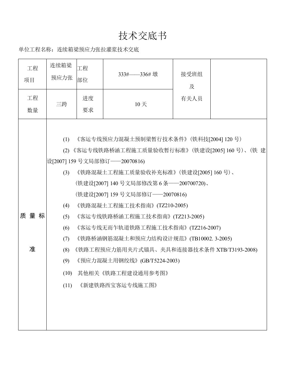 连续箱梁预应力张拉灌浆技术交底