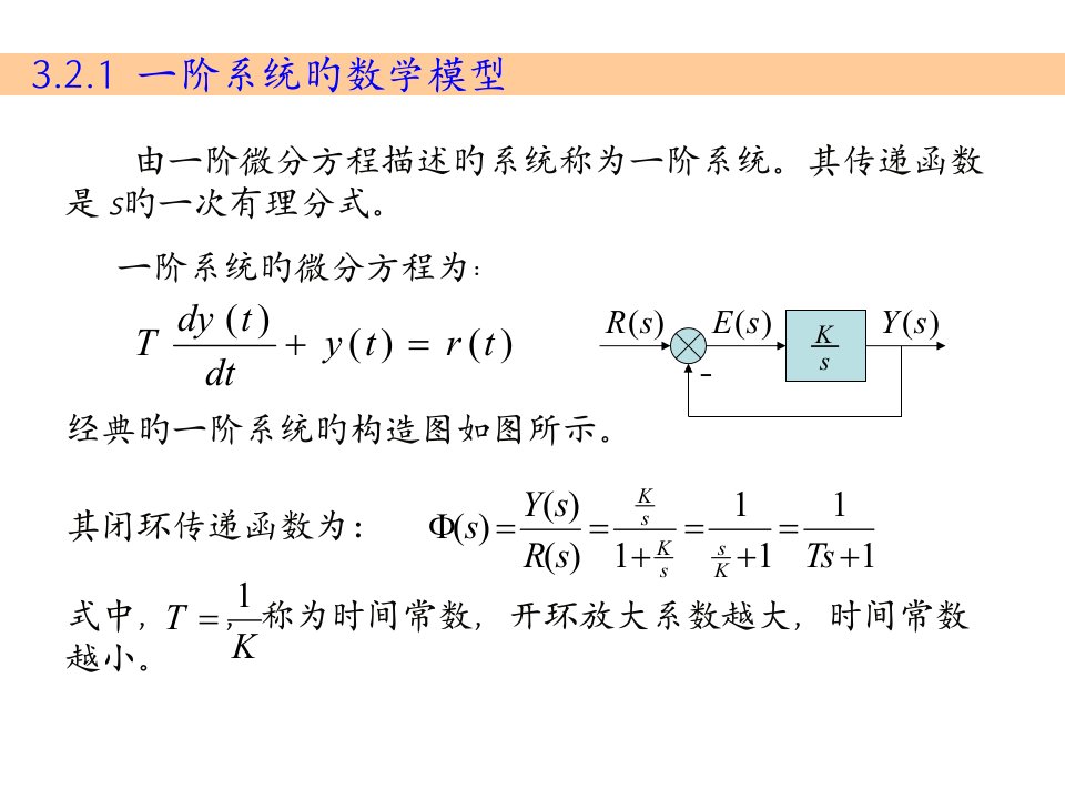 一阶系统的数学模型公开课百校联赛一等奖课件省赛课获奖课件