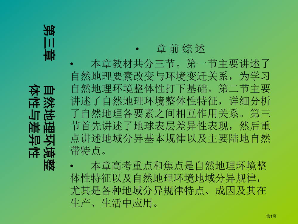 高一地理自然地理环境的整体性与差异性教学省公开课一等奖全国示范课微课金奖PPT课件