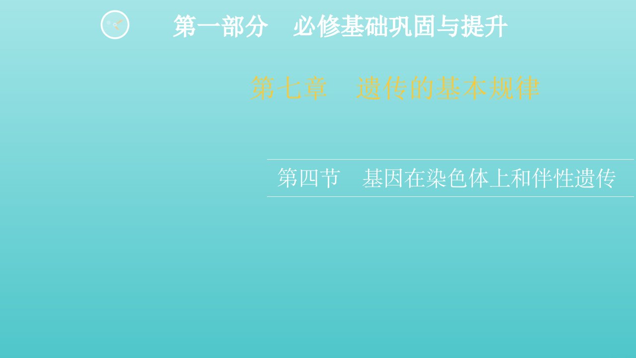 高考生物一轮复习第一部分必修基础巩固与提升第七章第四节基因在染色体上和伴性遗传课件新人教版