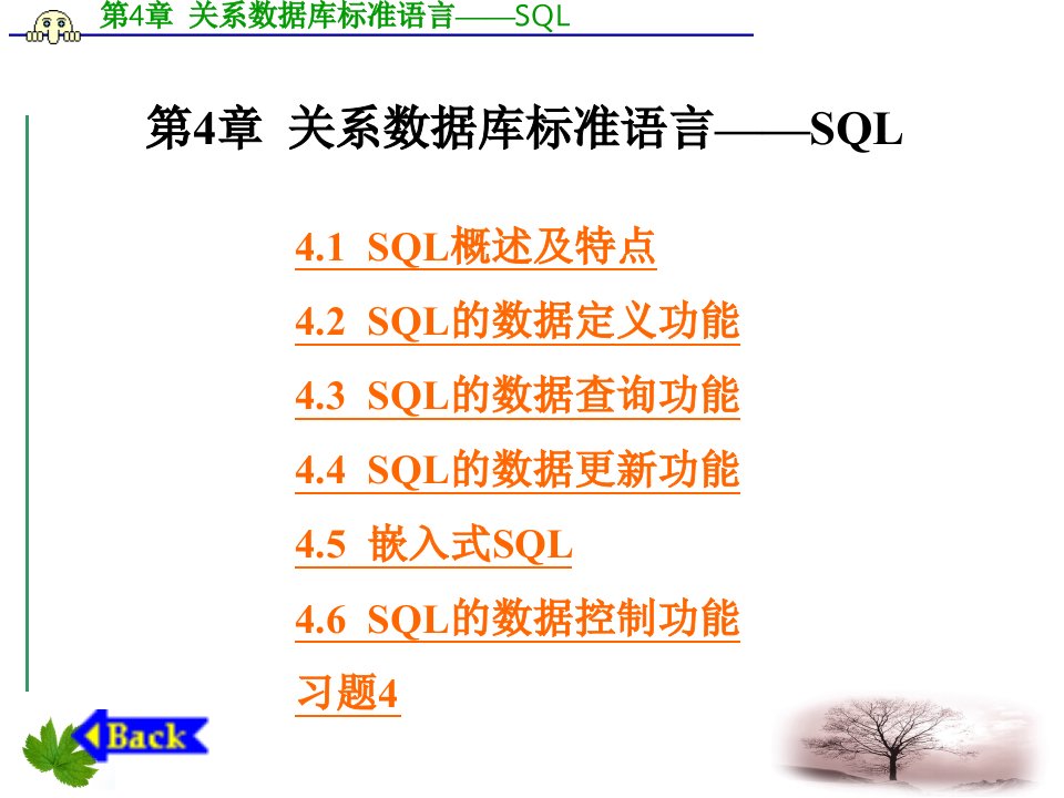 数据库技术及应用+第4章++关系数据库标准语言——sql