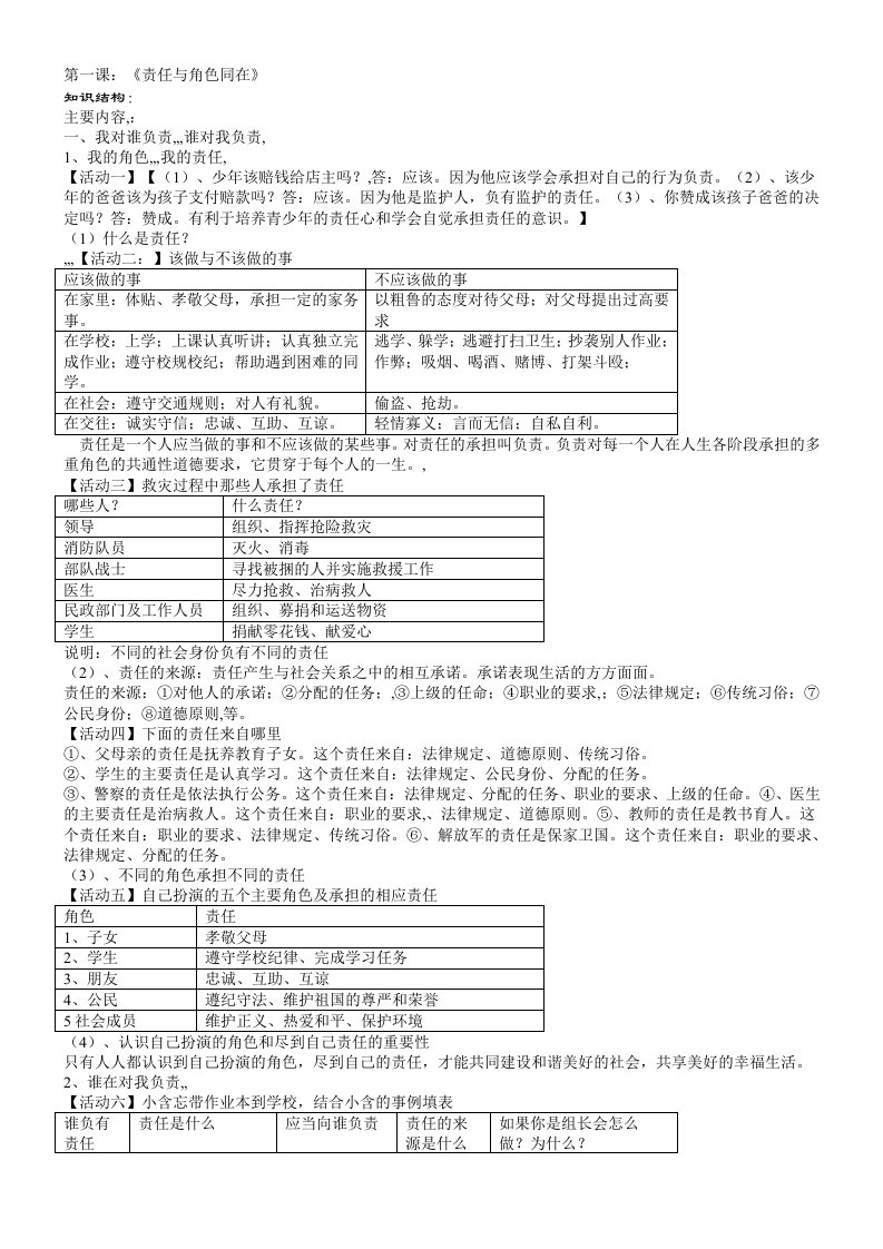 认证考试九年级政治全册教案人教新课标版