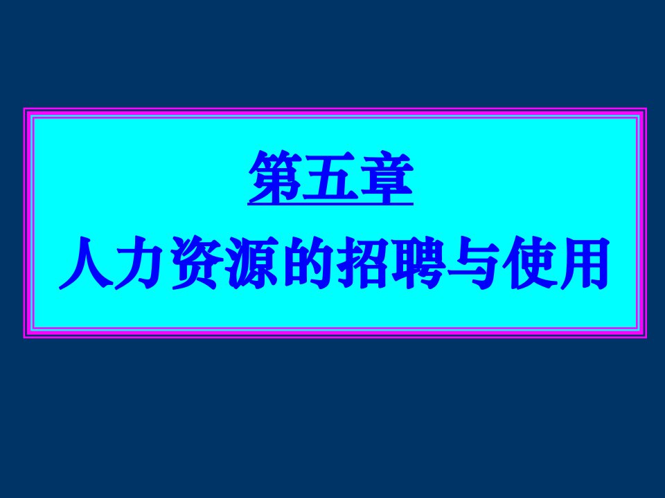 招聘面试-第5章人力资源的招聘与使用