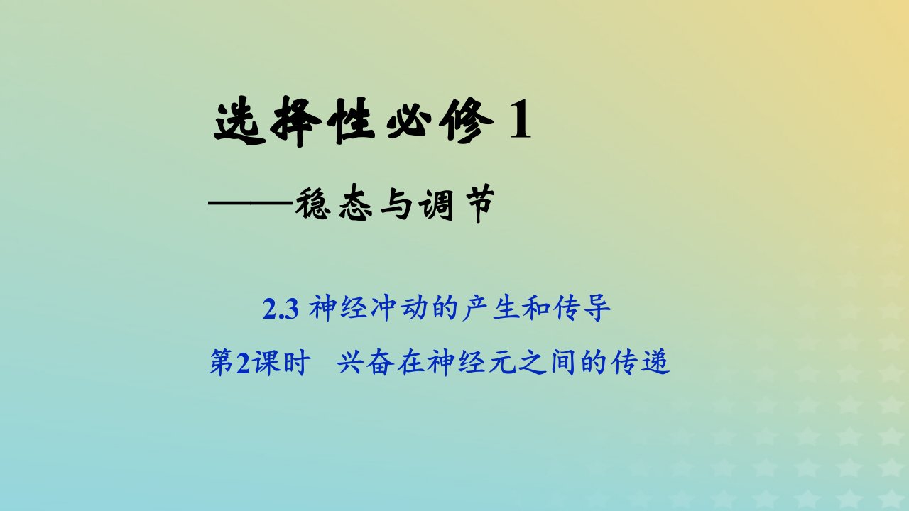 新教材2023年秋高中生物2.3神经冲动的产生和传导第2课时课件新人教版选择性必修1