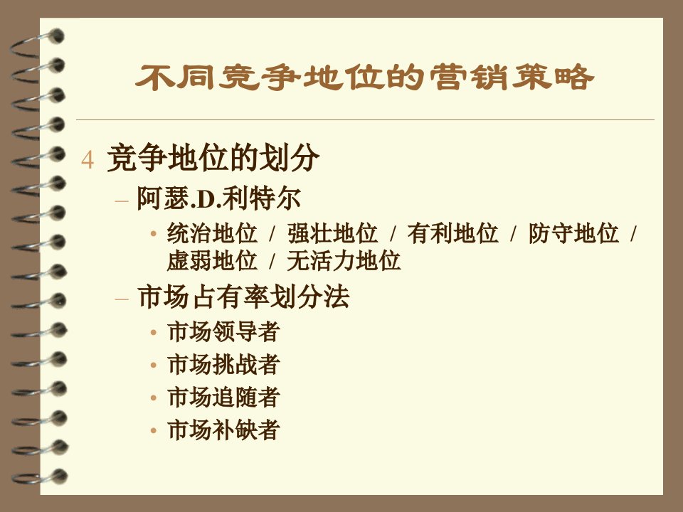 NO7不同竞争地位的营销策略（PPT11）-营销策划