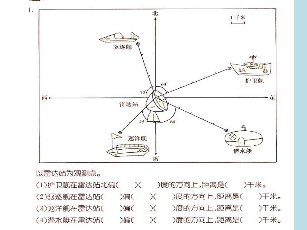 人教版小学四年级数学下册《位置与方向》复习课PPT课件