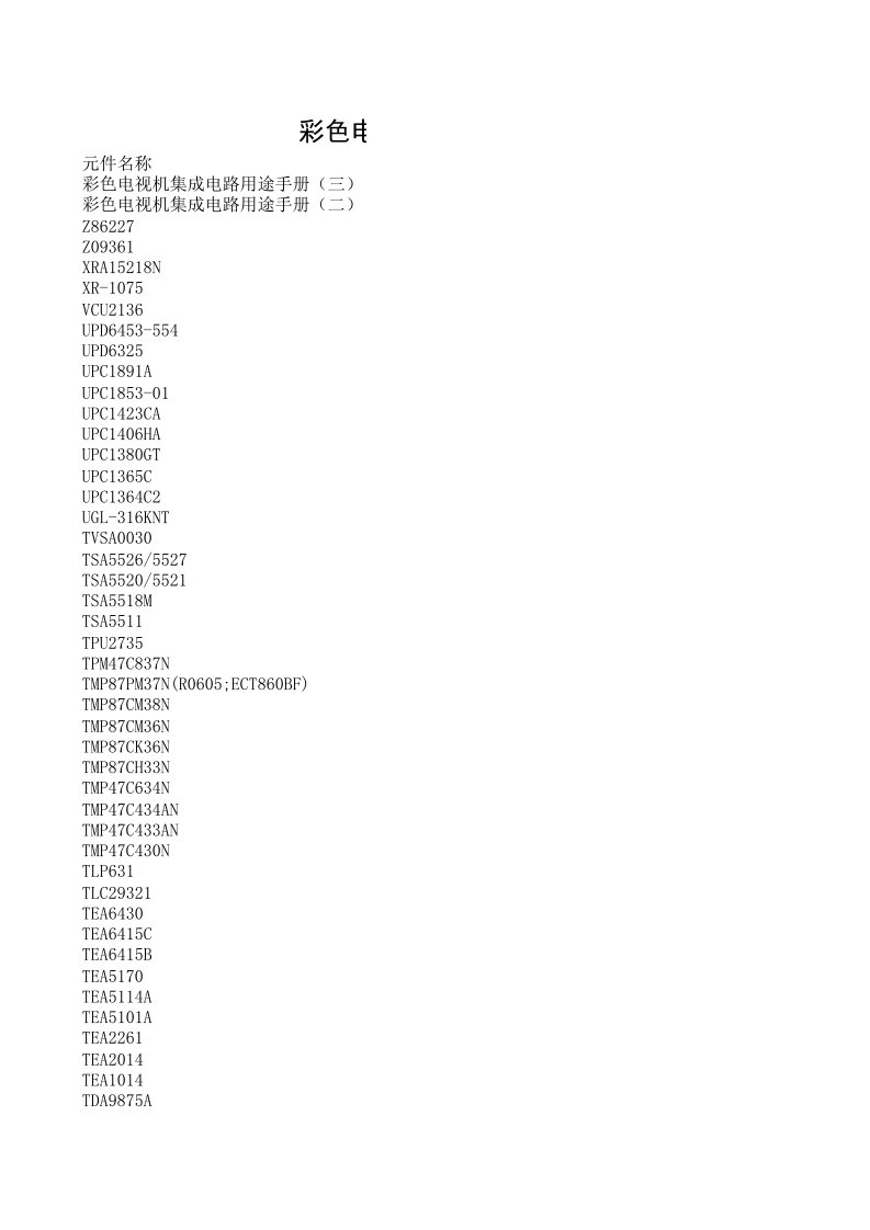 推荐-彩色电视机集成电路用途手册1437217414