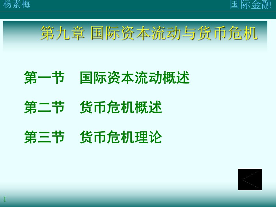 9国际资本流动与货币危机