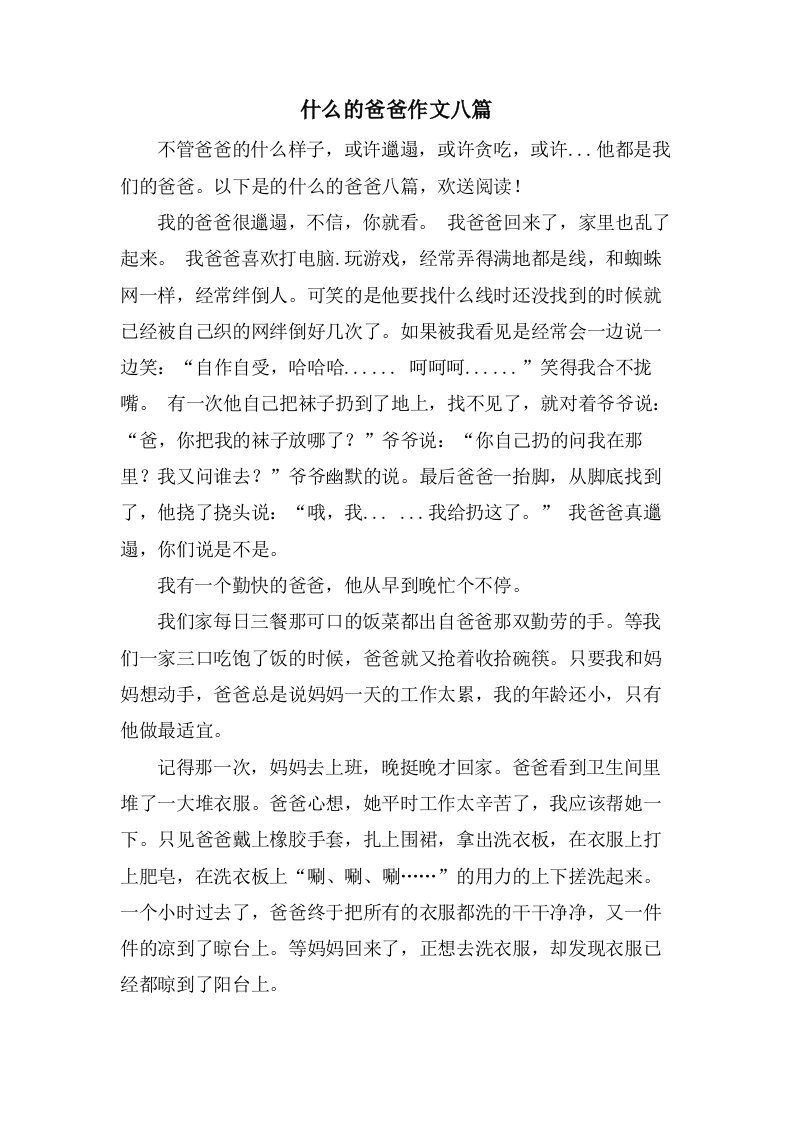 什么的爸爸作文八篇