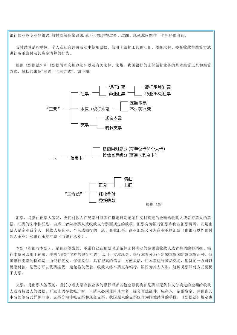 银行业务支付结算