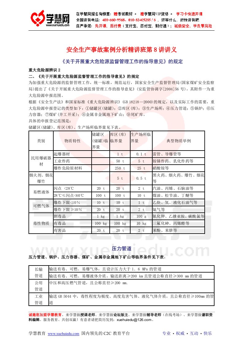 安全工程师《安全生产事故案例分析》重点预习(1)