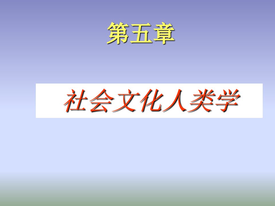 社会文化人类学