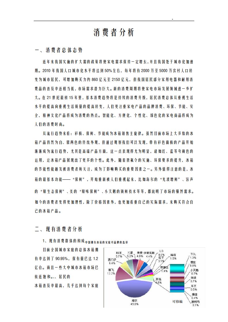 海尔冰箱消费者分析