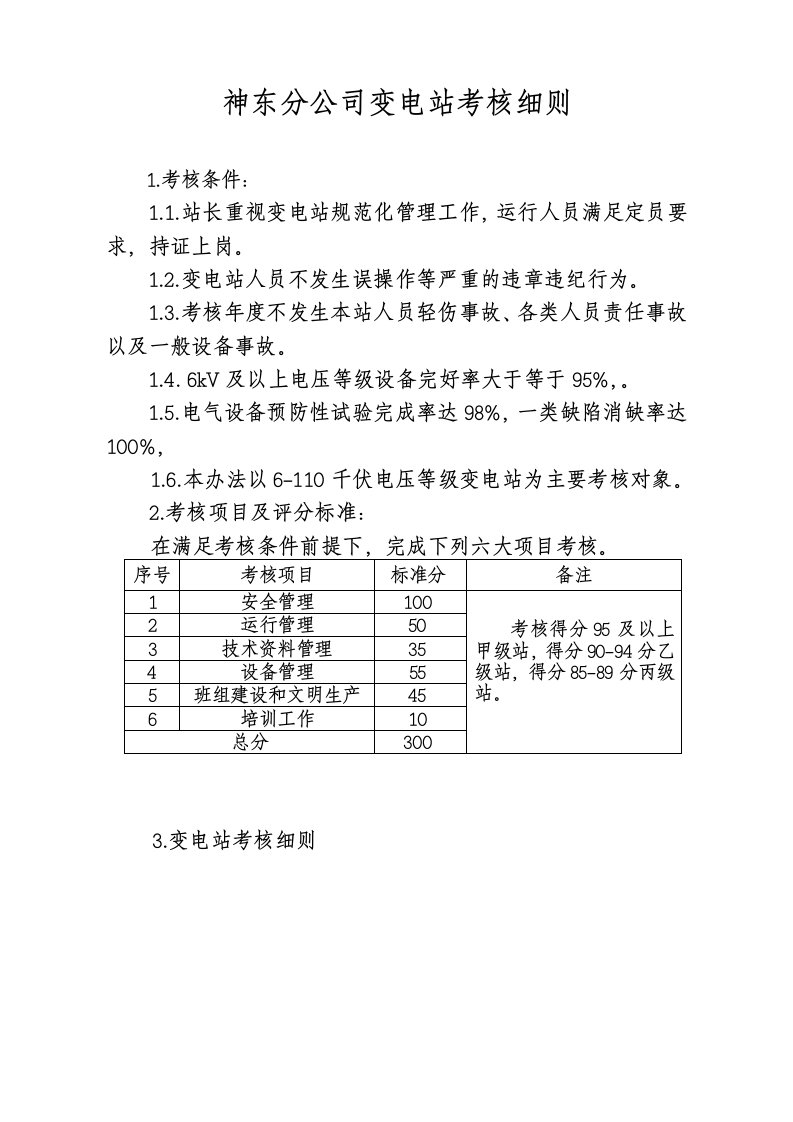 《变电站考核细则》doc版