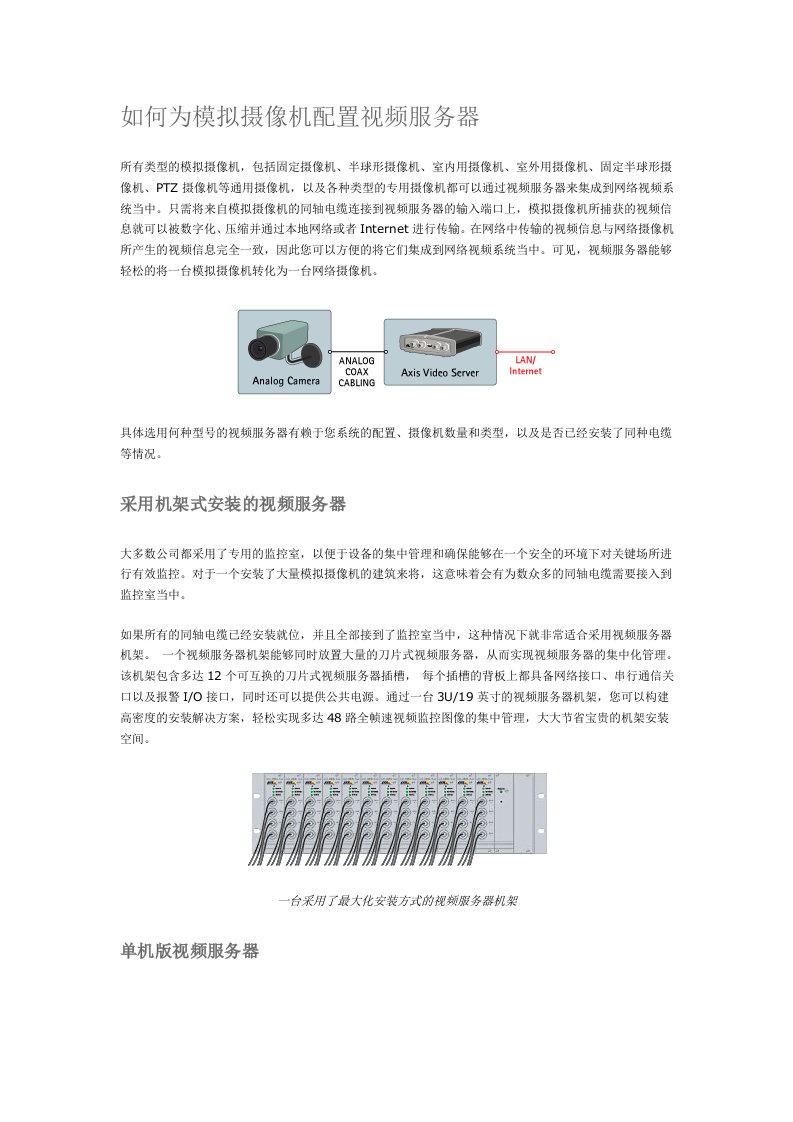 推荐-如何为模拟摄像机配置视频服务器