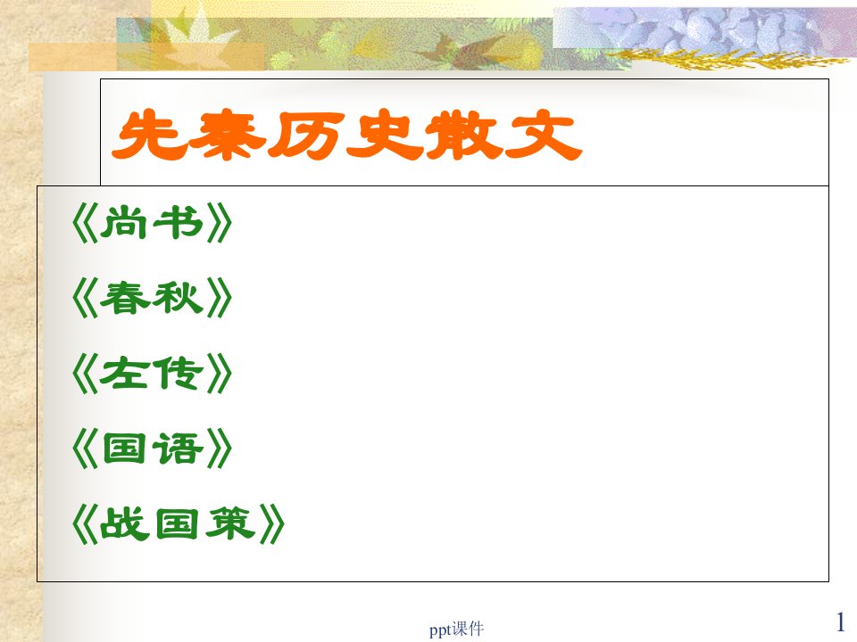 先秦历史散文课件