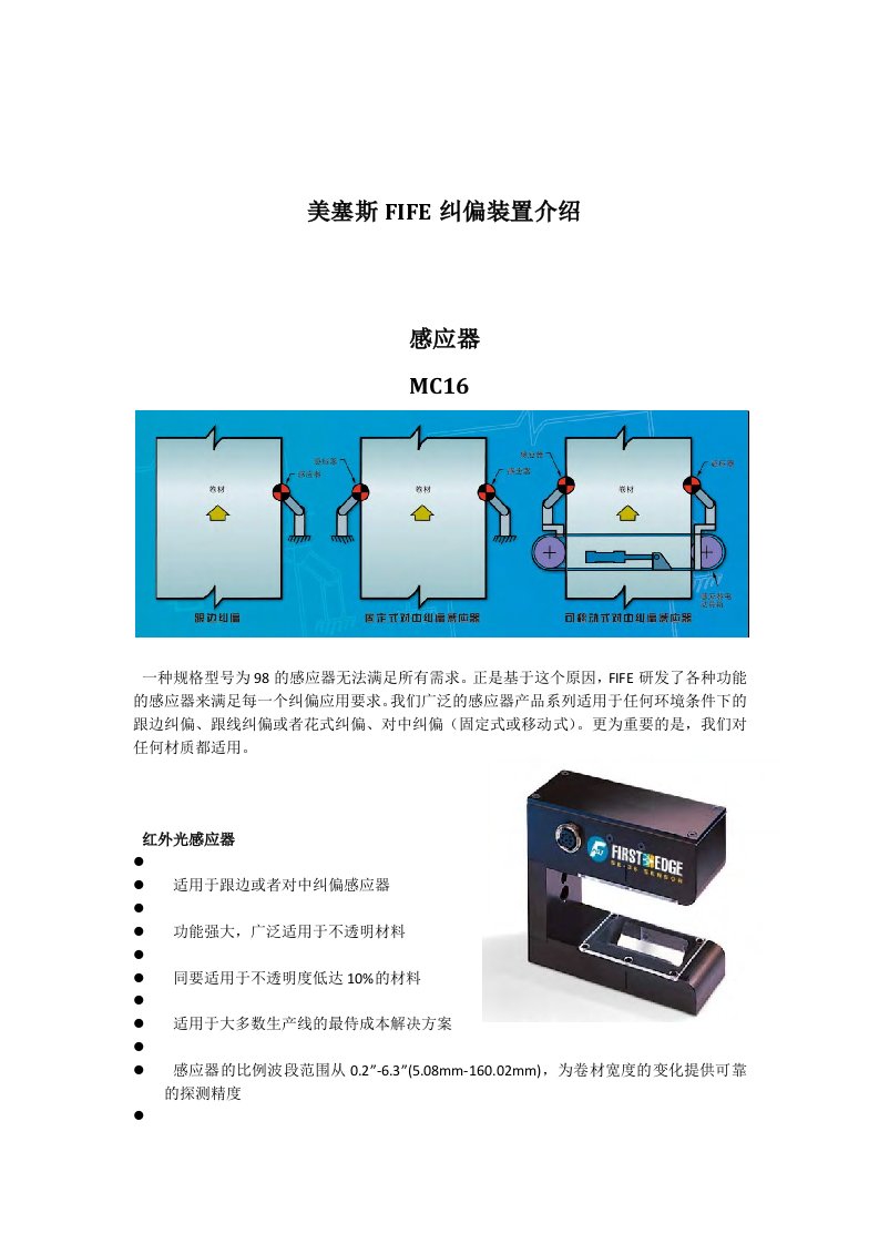 美塞斯FIFE纠偏装置介绍(感应器)