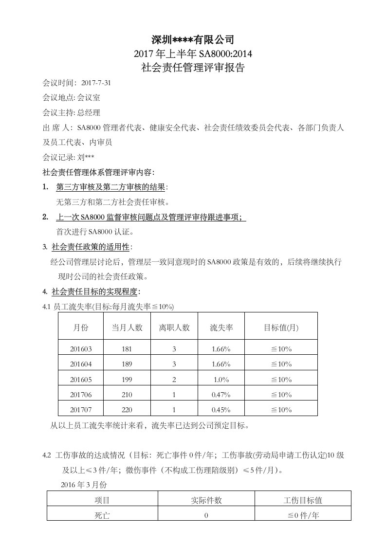 SA8000-管理评审报告