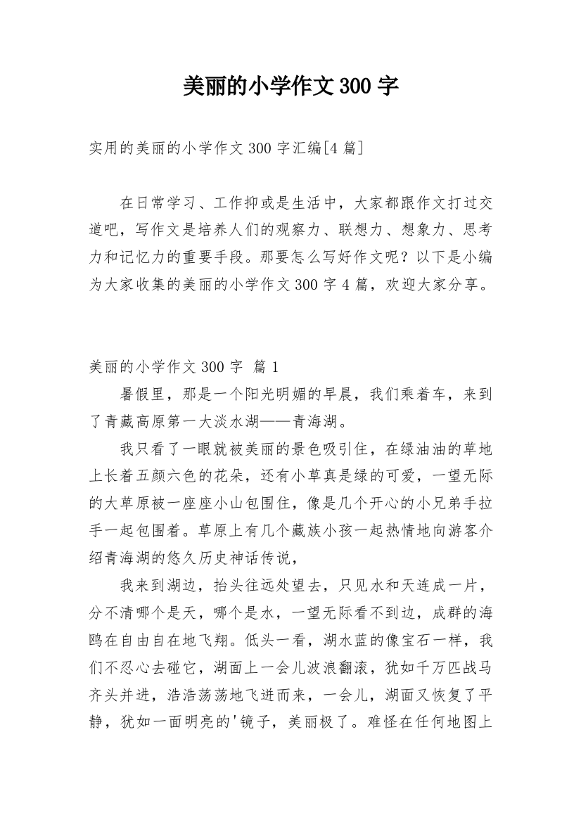 美丽的小学作文300字_136