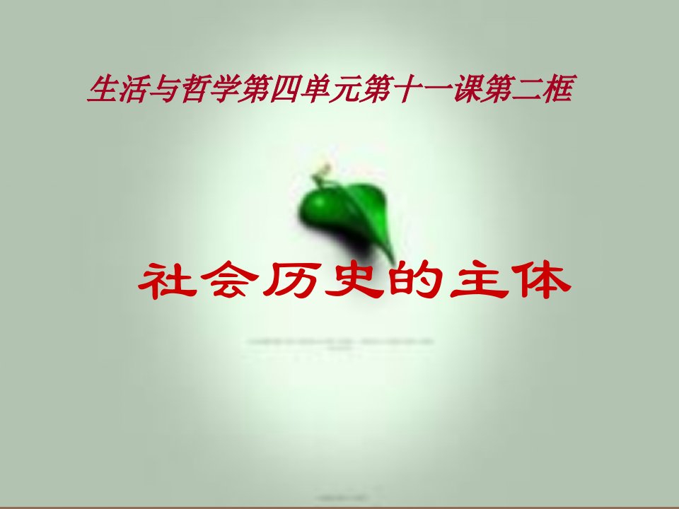 社会历史的主体ppt课件