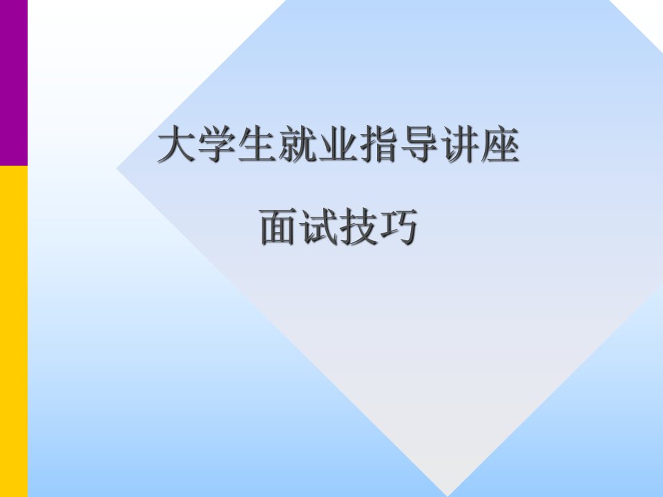 大学生就业指导讲座