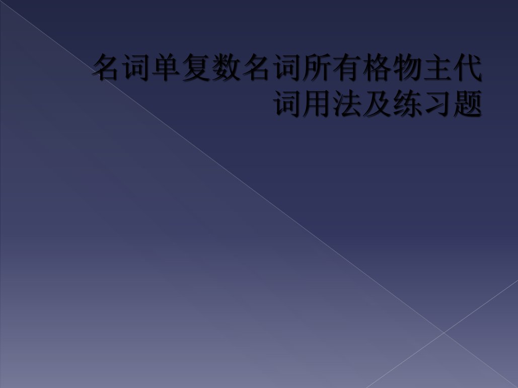 名词单复数名词所有格物主代词用法及练习题