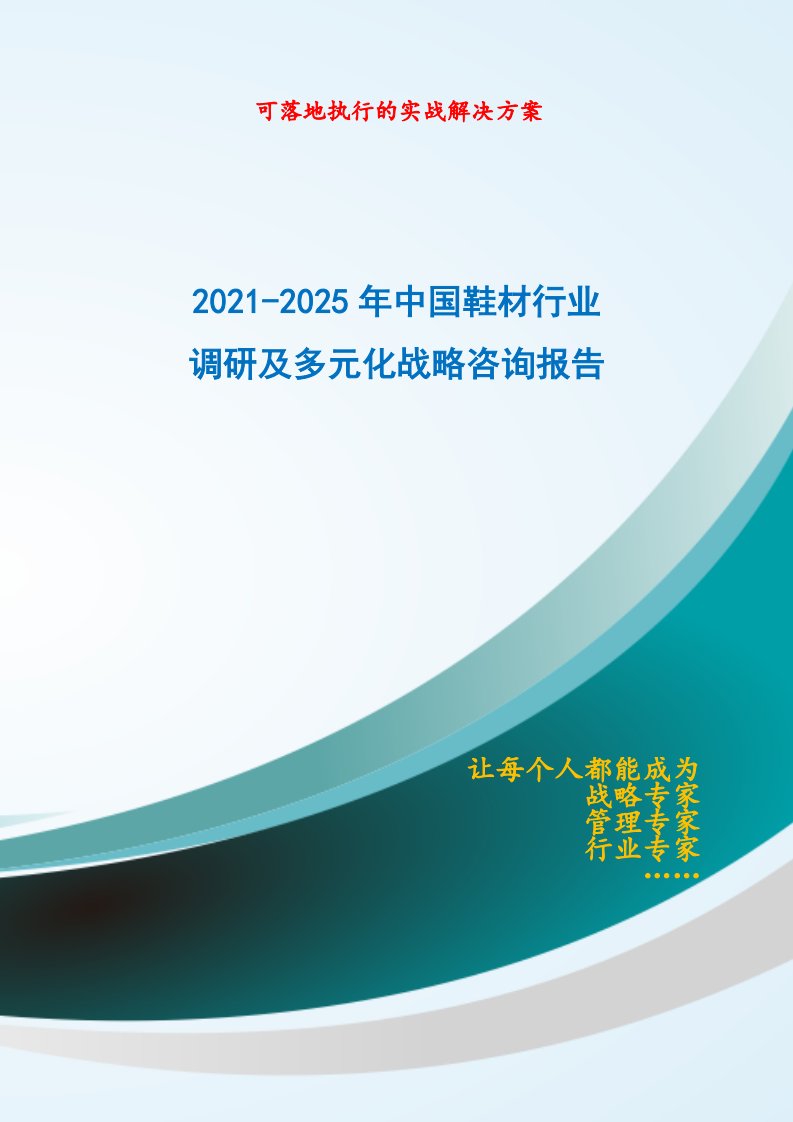 2021-2025年中国鞋材行业调研及多元化战略咨询报告