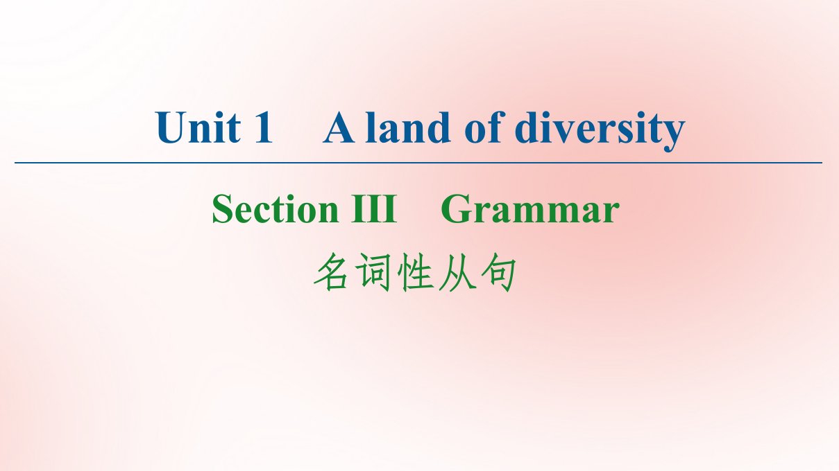 高中英语Unit1AlandofdiversitySectionⅢGrammar课件新人教版选修8