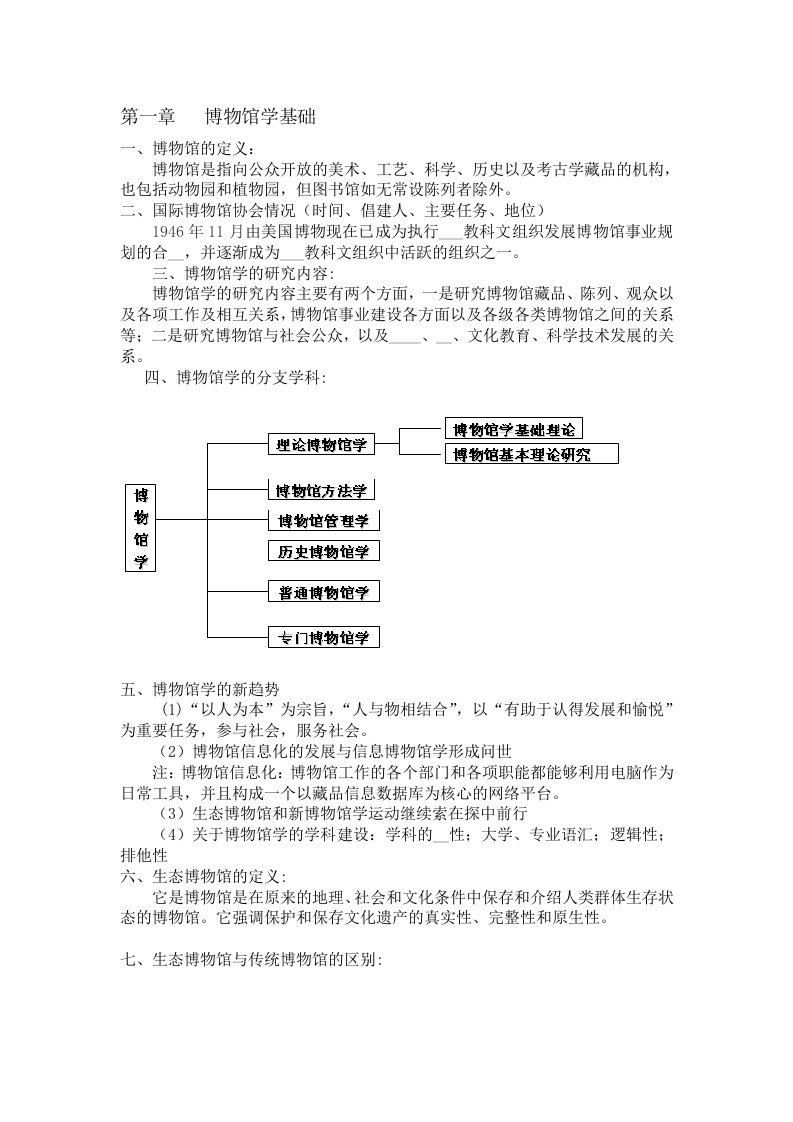 博物馆学基础知识