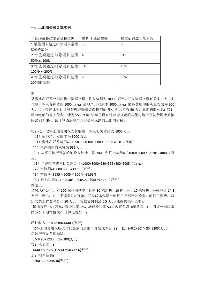 财政学部分计算题