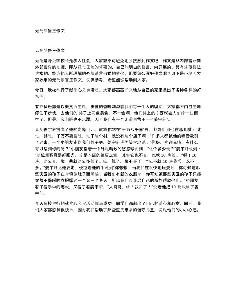 无敌销售王作文