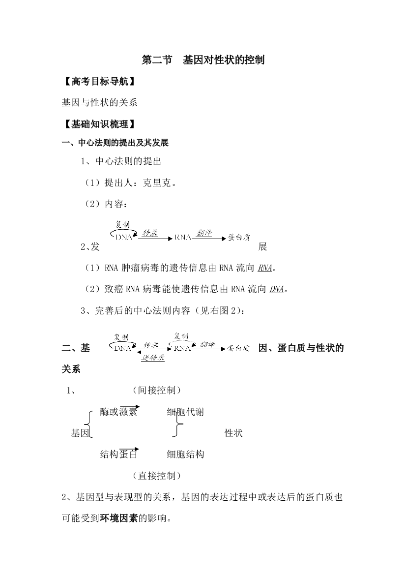 基因对性状的控制191