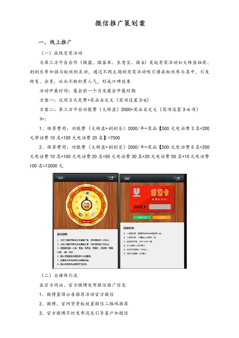 企业管理-微信推广策划案