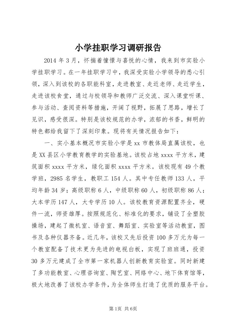 6小学挂职学习调研报告