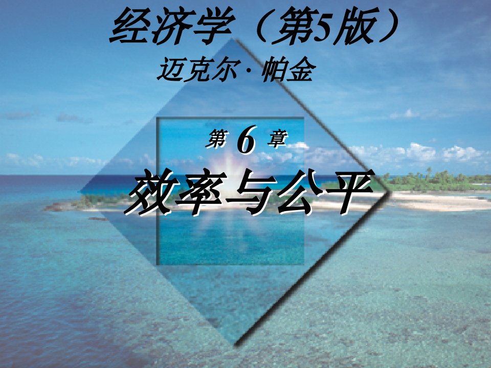 效率管理-经济学第5版迈克尔·帕金著梁小民译第6章效率与公平